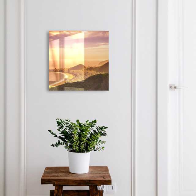 Urban Harmony Wall Mounted Key Cabinet, Orange Industrial Box, Photographic Landscapes, For Lovers Of Travel & City Landscapes - image 1