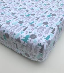 Woods Bear Fitted Crib Sheet, Toddler Bedding, Baby Bedding