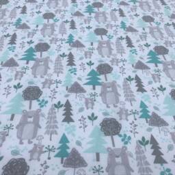Woods Bear Fitted Crib Sheet, Toddler Bedding, Baby Bedding - thumbnail 4