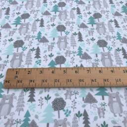 Woods Bear Fitted Crib Sheet, Toddler Bedding, Baby Bedding - thumbnail 2