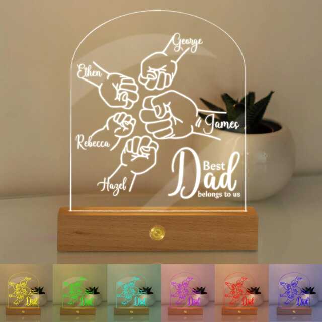 Personalized Dad Led Night Light, Custom Father's Day Gift - image 1