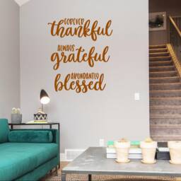 Thankful Grateful Blessed Vinyl Wall Decal Religious Home Decor - thumbnail 2