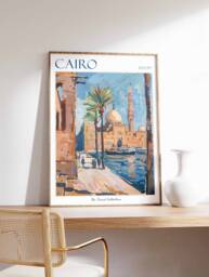 Cairo Egypt Travel Poster Vintage Islamic Art Print - thumbnail 1