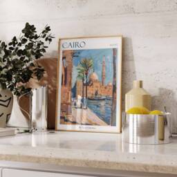 Cairo Egypt Travel Poster Vintage Islamic Art Print - thumbnail 2