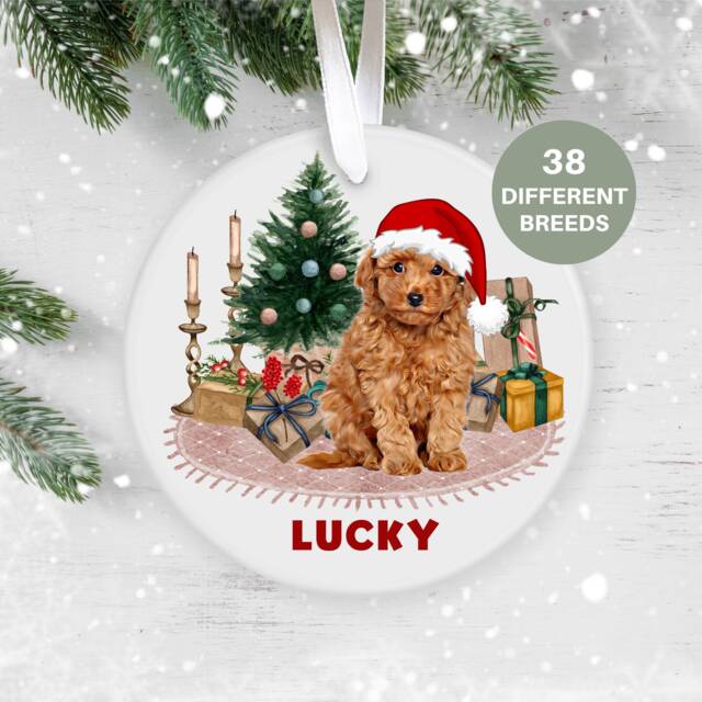 Poodle, Dog Christmas Decoration , Personalised Ornament, Custom Pet Lover, Personalized Bauble UK - image 1