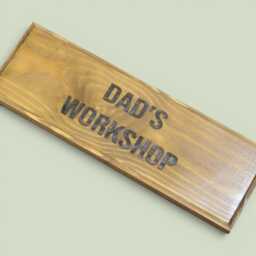 Rustic Workshop Sign For Dad - Floating Wooden Plaque, Father's Day Gift, Man Cave Wall Decor, Solid Wood Oak Stain Stock Item - thumbnail 2