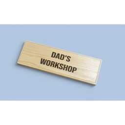 Rustic Workshop Sign For Dad - Floating Wooden Plaque, Father's Day Gift, Man Cave Wall Decor, Solid Wood Oak Stain Stock Item - thumbnail 3