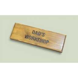 Rustic Workshop Sign For Dad - Floating Wooden Plaque, Father's Day Gift, Man Cave Wall Decor, Solid Wood Oak Stain Stock Item - thumbnail 4