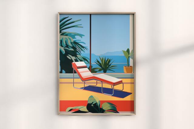 Bauhaus Chaise Longue Vintage Print, Modernist Furniture Art, Classic Design, Mid-Century Lounge Chair Poster - image 1