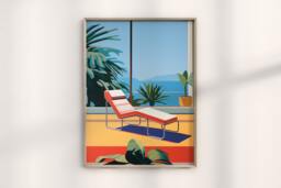 Bauhaus Chaise Longue Vintage Print, Modernist Furniture Art, Classic Design, Mid-Century Lounge Chair Poster - thumbnail 1