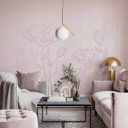 150cm Tall Giant Poppies, Full Wall, Vinyl Wall Art, Decal, Sticker, Removable, Decoration, Decor, Botanical, Plant, Leaf, Leaves, Poppy - thumbnail 2