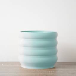 "Bubbly Planter With Drainage & Saucer in Cotton Candy Blue, Unique 3D-Printed Plant Pot, Small To Large Sizes 4"" 5"" 6"" 7"" 8" - thumbnail 3