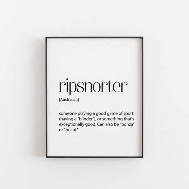 Australian Art, Ripsnorter Definition, Sports Football Quote, Gift For An Australian, Sportsman - image 1