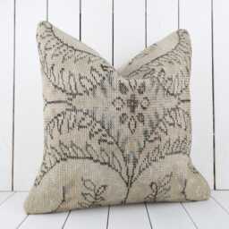 Vintage Turkish Kilim Pillow Cover 20x20 Inch, Handmade Anatolian Ethnic Cushion - thumbnail 2