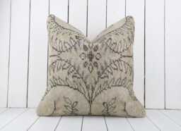 Vintage Turkish Kilim Pillow Cover 20x20 Inch, Handmade Anatolian Ethnic Cushion - thumbnail 1