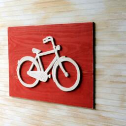 Bicycle Decor Wall Art Bike Cyclist Gift Sign Large Wooden Hipster - thumbnail 3