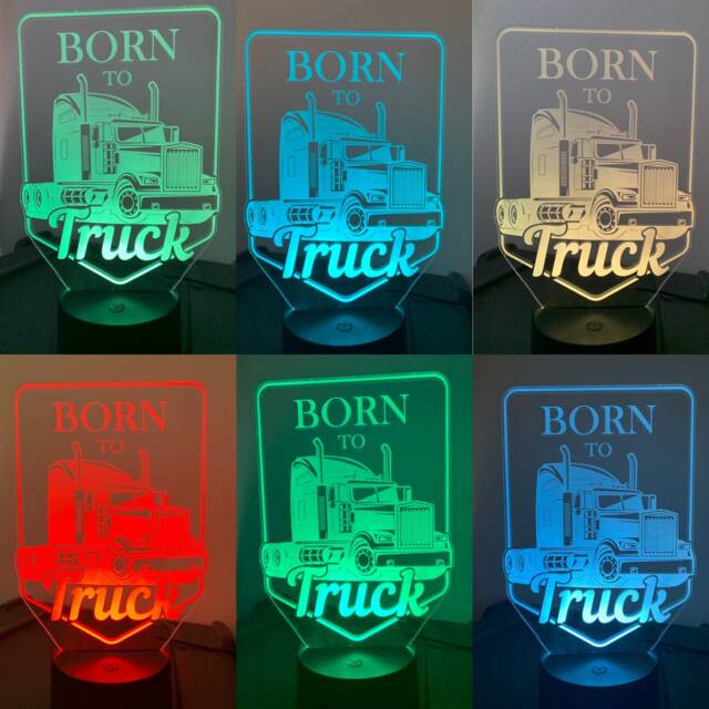 Born To Truck Cabin 150x150mm Interior Engraved Usb Led Light, Color Changing 130cm Long Usb Cable - image 1