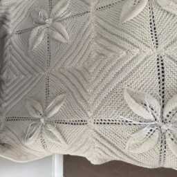 Hand Knit Baby Blanket For Pram Verity Rose Designer Cover - thumbnail 2