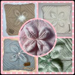 Hand Knit Baby Blanket For Pram Verity Rose Designer Cover - thumbnail 3