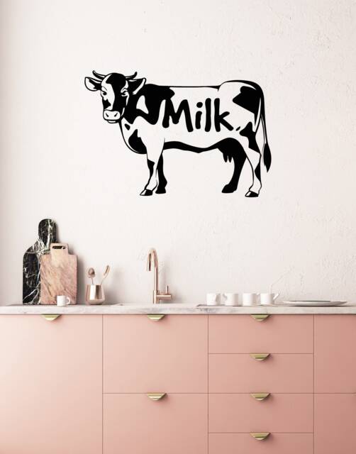 Milk Vinyl Wall Decal Cow Farm Products Decor Stickers Mural - #3102Di - image 1