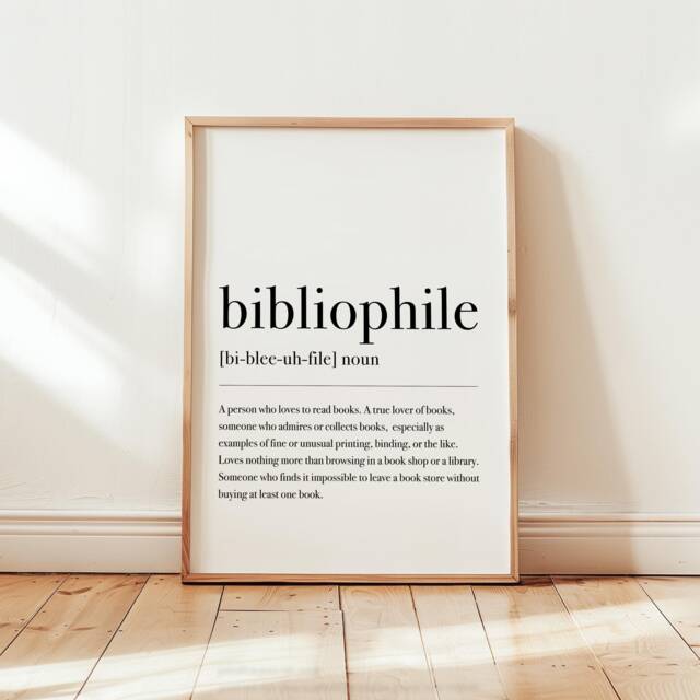 Bibliophile Definition Print, Book Lover Wall Art, Quote Poster, Reader Decor/Unframed - image 1