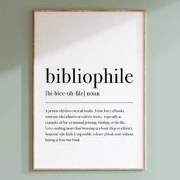 Bibliophile Definition Print, Book Lover Wall Art, Quote Poster, Reader Decor/Unframed - thumbnail 2