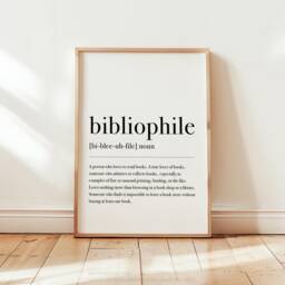 Bibliophile Definition Print, Book Lover Wall Art, Quote Poster, Reader Decor/Unframed - thumbnail 1