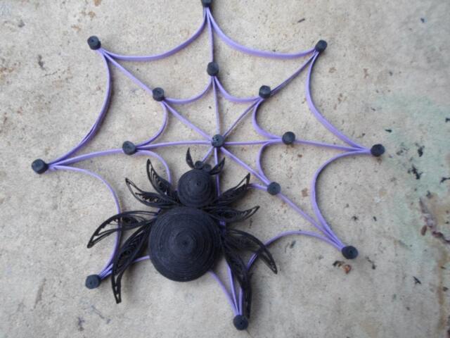 Spider Web Wall Hanging Halloween Home Decor Black Purple Door - image 1
