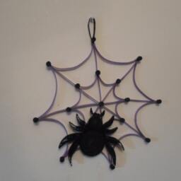 Spider Web Wall Hanging Halloween Home Decor Black Purple Door - thumbnail 4