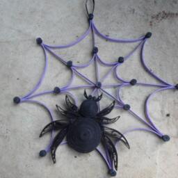Spider Web Wall Hanging Halloween Home Decor Black Purple Door - thumbnail 2