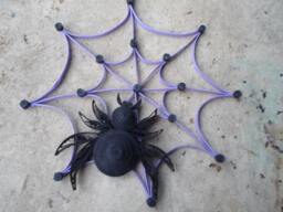 Spider Web Wall Hanging Halloween Home Decor Black Purple Door - thumbnail 1