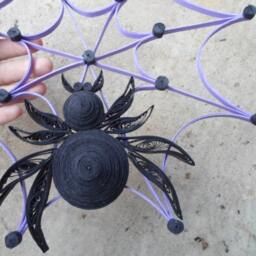 Spider Web Wall Hanging Halloween Home Decor Black Purple Door - thumbnail 3