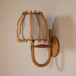 Pair Of Bent Rattan Wall Sconce, Vintage Style, Farmhouse, Coastal Lighting - thumbnail 4