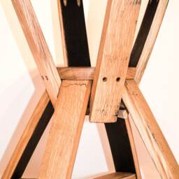 Hand Crafted Oak, Scotch Whisky Barrel Hour Glass Coffee Table - thumbnail 4