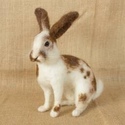Made To Order Needle Felted Rabbit Custom Needle Felted Animal Sculpture - thumbnail 3