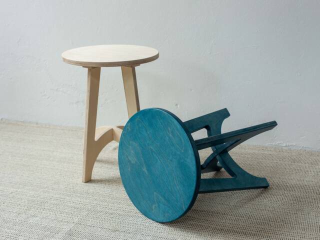Handmade Birch Plywood Stool, Modern Plant Stand Side Table - image 1