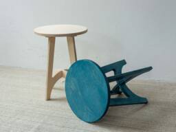 Handmade Birch Plywood Stool, Modern Plant Stand Side Table