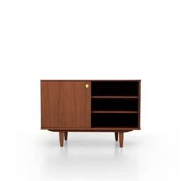 Mid-Century Sideboard, Dresser, Commode, Credenza Made Of Oak Vaneer - Teak Colour Livlo T-S17