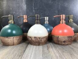 Hand Thrown Ceramic Soap Dispenser - Satin Matte Stoneware Lotion Pump
