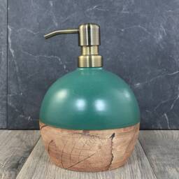 Hand Thrown Ceramic Soap Dispenser - Satin Matte Stoneware Lotion Pump - thumbnail 4
