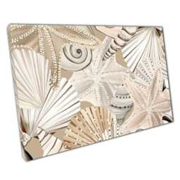 Coastal Seashell Starfish Canvas Wall Art - Ocean-Inspired Decor For Beach Lovers - thumbnail 1