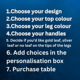 Custom Coffee Table , Completely Personalised. Pink, Yellow, Navy, Gold, Blue, Mint, Fuscia, Tan, Ideal End For Lounge Living Room - thumbnail 2