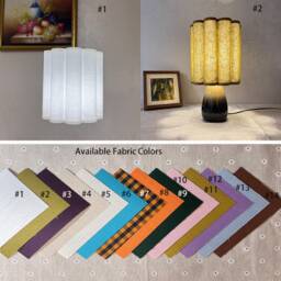 Retro Lampshade, Orange Plaid Shades For Pendant Light, Creative Lamp Shade Table Lamp, Cotton Shade, Available in 14 Colors - thumbnail 2