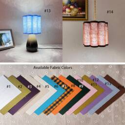 Retro Lampshade, Orange Plaid Shades For Pendant Light, Creative Lamp Shade Table Lamp, Cotton Shade, Available in 14 Colors - thumbnail 4