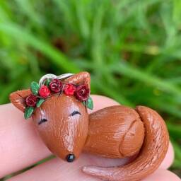 Polymer Clay Sleeping Fox Charm - thumbnail 2