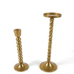 Dark Gold Metal Candle Holders - thumbnail 3