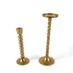 Dark Gold Metal Candle Holders - thumbnail 2