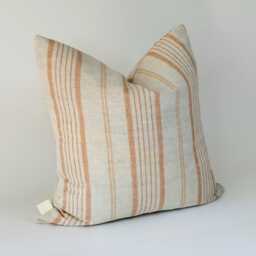 Handmade Beige Terracotta Stripe Cushion Cover, Reclaimed Fabric, 16 X - thumbnail 4