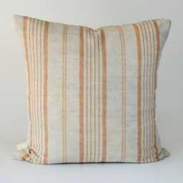 Handmade Beige Terracotta Stripe Cushion Cover, Reclaimed Fabric, 16 X - thumbnail 3