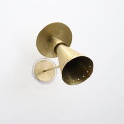 1950S Brass Mid Century Wall Sconce Pair - Italian Light Fixture - thumbnail 2